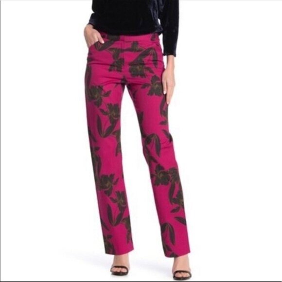 ALC Vaughn Floral Wool Blend Straight‑Leg Pant – Women’s 10 – Designer Print - Picture 1 of 3